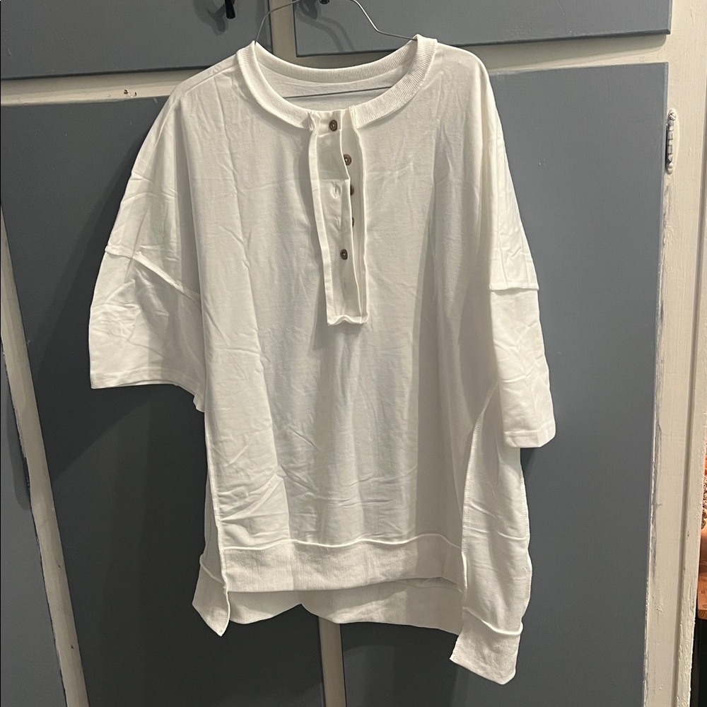 White Button-Up Oversized Shirt